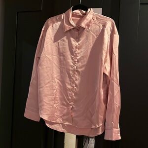 Pink button up, new, no tags.